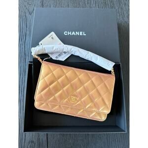 Chanel Leather NWT Wallet On Chain Bag Gold Tone